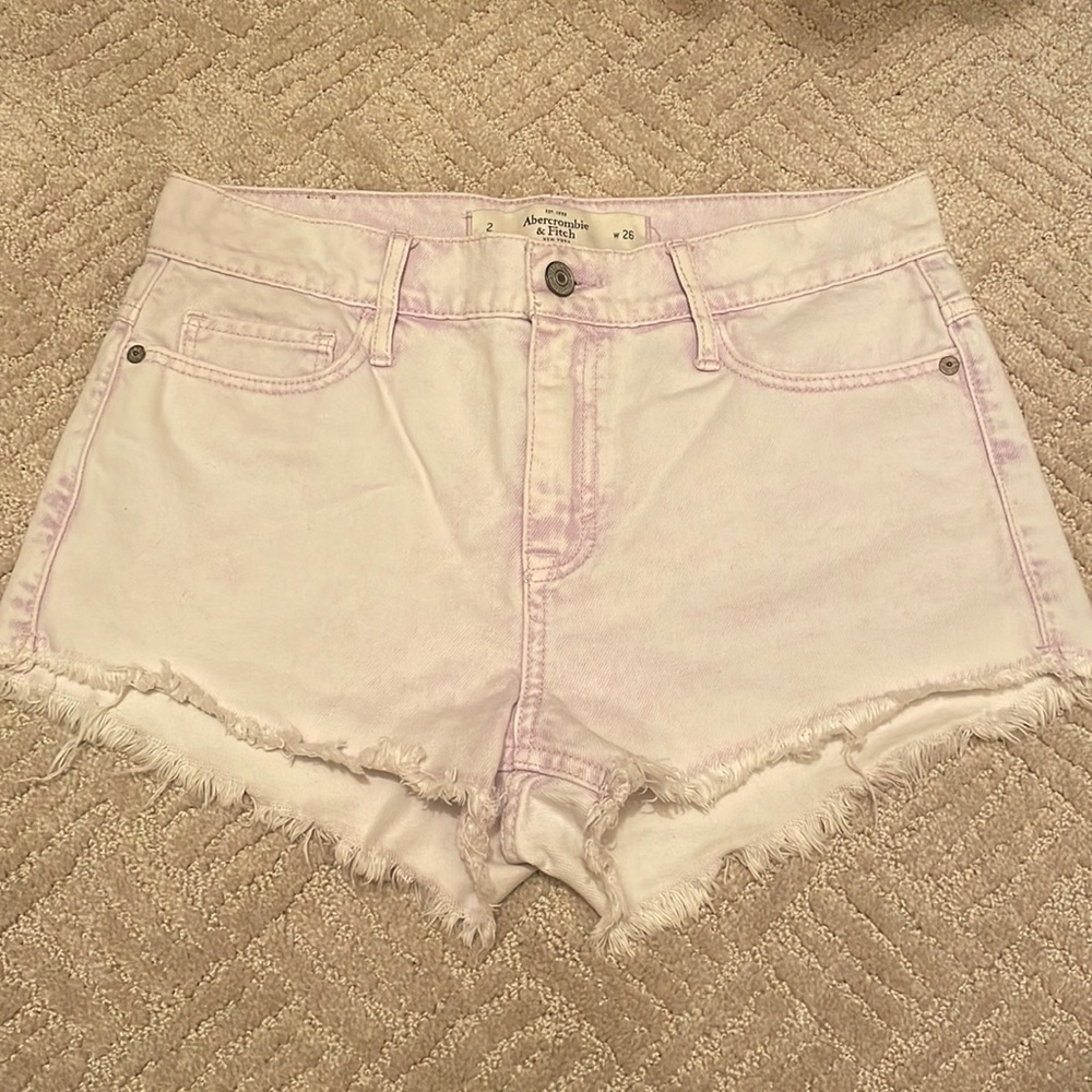A&F Washed Lilac Denim Shorts